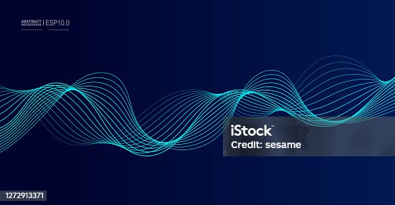istock Vector abstract dark background flowing smooth curves 1272913371