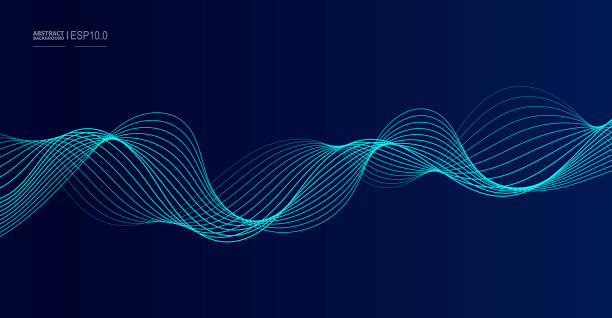 Vector abstract dark background flowing smooth curves Vector abstract dark background flowing smooth curves music patterns stock illustrations