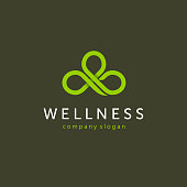 Vector abstract design icon for wellness club.