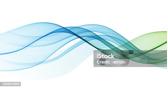 istock Vector abstract flowing wave lines background. Design element for presentation. website template 1358102859