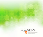 Vector Abstract geometric background. Template brochure design. Green hexagon shape