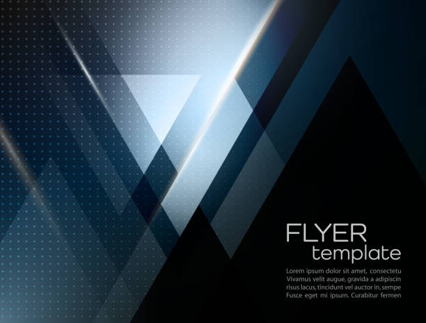 Vector abstract geometric background with triangle Vector color abstract geometric banner with triangle shapes. presentation speech borders stock illustrations
