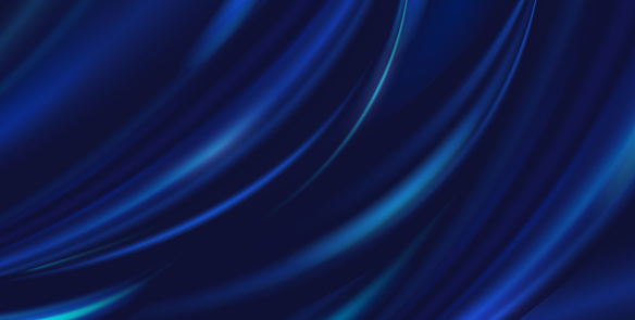 Vector abstract luxury blue background cloth. Silk texture, liquid wave, wavy folds elegant wallpaper. Realistic illustration satin velvet material