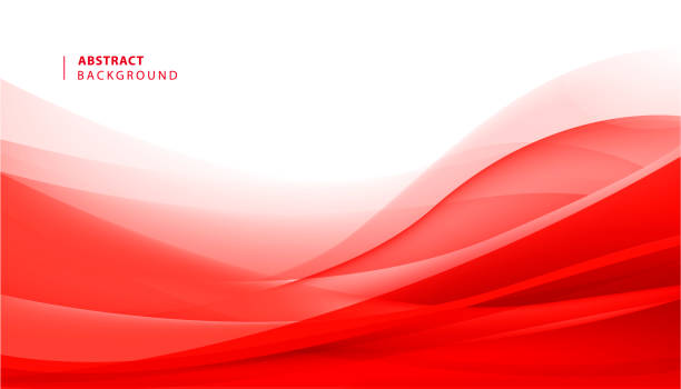 向量抽象紅色波浪背景。曲線流動運動圖 - 紅色 幅插畫檔、美工圖案、卡通及圖標