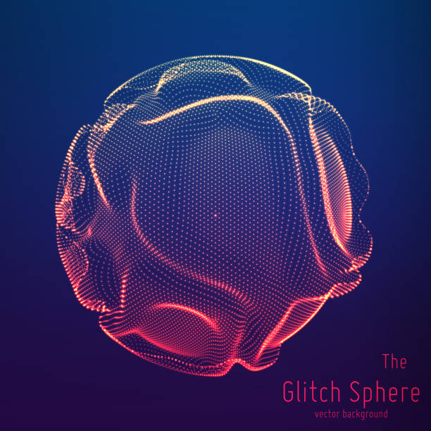 Vector abstract sphere of particles, points array. Futuristic vector illustration. Technology digital splash or explosion of data points. Spherical waveform. Cyber UI or HUD element. Vector abstract sphere of particles, points array. Futuristic vector illustration. Technology digital splash or explosion of data points. Spherical waveform. Cyber UI or HUD element robot patterns stock illustrations