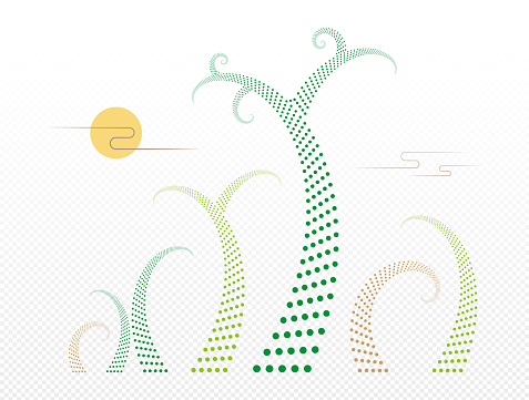 Vector Abstract swirl pattern trees