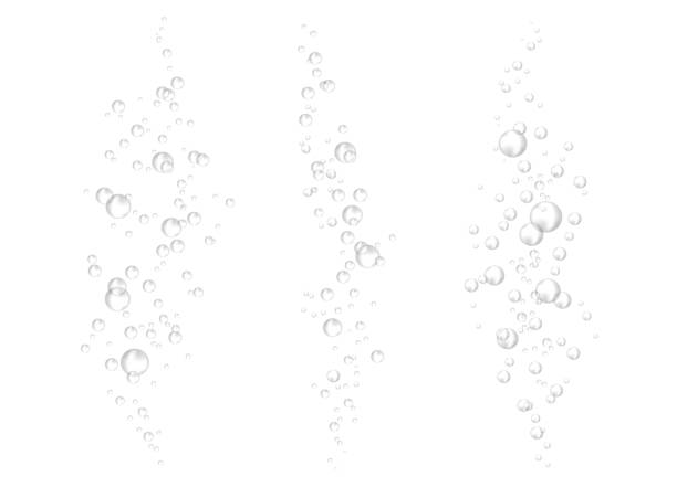 白の背景にベクトル気泡。3 d ベクトル リアルな海底質感。水中への空気、発泡酒、シャンパン、酸素、ガス泡、泡や水。 - 炭酸点のイラスト素材／クリップアート素材／マンガ素材／アイコン素材