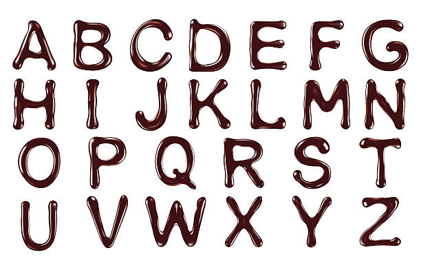 stockillustraties, clipart, cartoons en iconen met vector alphabet letters written with chocolate - chocoladeletter