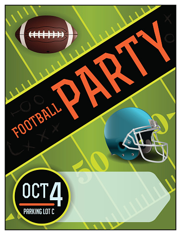 Vector American Football Party Poster Illustration