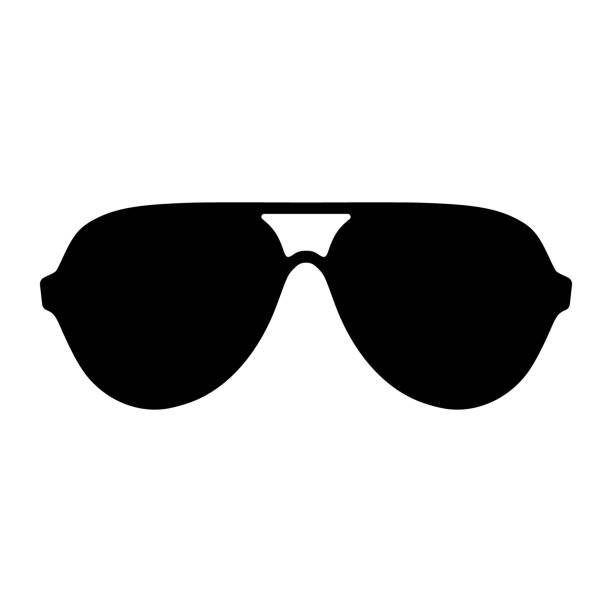 vektör havacı güneş gözlüğü silhouette clipart - sunglasses stock illustrations