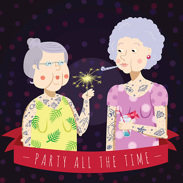Download Best Senior Women Friends Illustrations, Royalty-Free ...