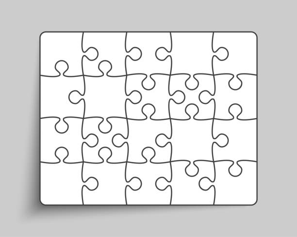 20 Piece Puzzle Template Illustrations, RoyaltyFree Vector Graphics