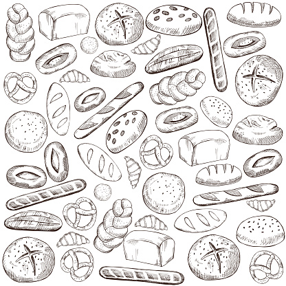 Vector background with  bread.