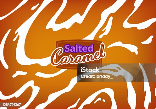 istock Vector Background with Flowing Salted Caramel. Abstract Sweet Texture. Creative Food Bg for Packaging Design and Advertisement 1284791367