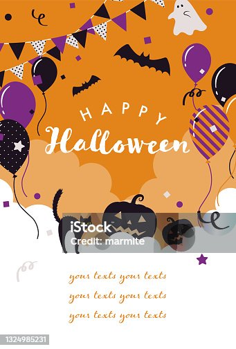 istock vector background with halloween illustrations for banners, cards, flyers, social media wallpapers, etc. 1324985231