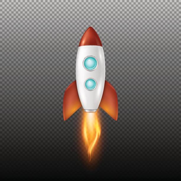illustrations, cliparts, dessins animés et icônes de fond de vecteur avec lancement de fusée de l’espace rétro, modèle pour projet de démarrage et le processus de développement, idée créative, etc. - rampe de lancement