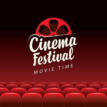 Vector banner for cinema festival, movie time