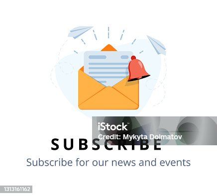 istock Vector banner of email marketing. Subscription to newsletter, news, offers, promotions. A letter in an envelope. 1313161162