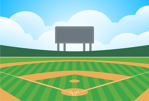 Vector baseball field baseball diamond baseball stadium stock illustration