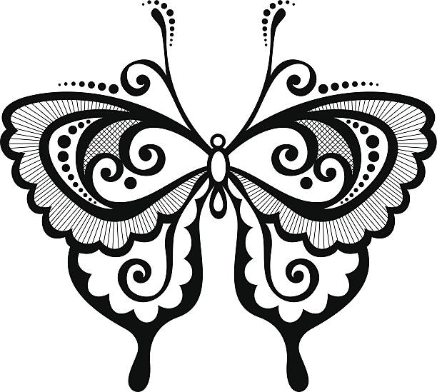 185 Butterfly Svg Black And White SVG PNG EPS DXF File