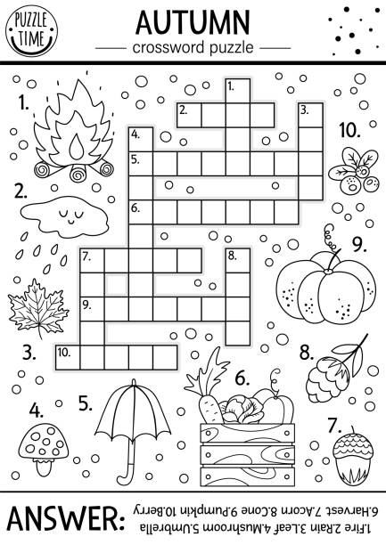 41 Vector Color Crossword Education Game About Berries Illustrations & Clip Art - Istock