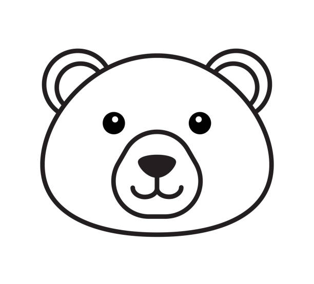 Clip Art Of Grizzly Bear Outline Illustrations, Royalty 