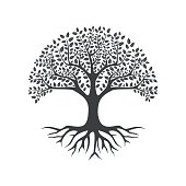 istock vector black tree of live icon on white background 1325350687