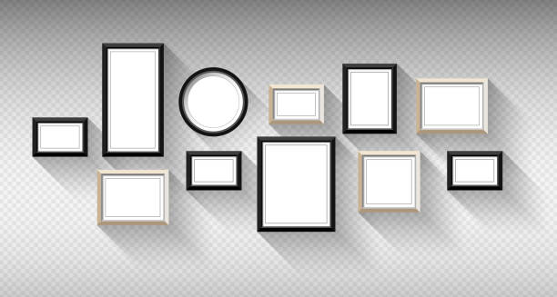 Vector blank picture frame set vector art illustration