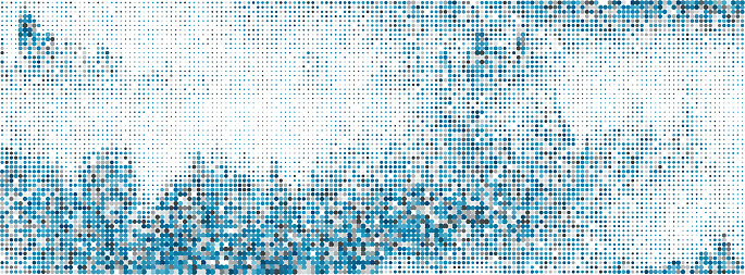 Vector Blue Half Tone Dots Style Painting mountain landscape Abstract Backgrounds