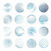 Vector Blue Sphere Pattern Symbol Collection