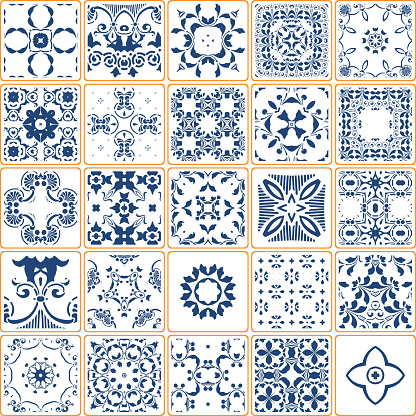 Vector Blue Tile Collection
