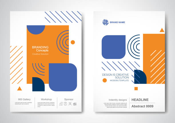 векторная брошюра флаер дизайн макет шаблон - дизайн stock illustrations