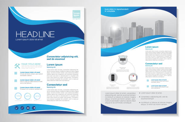 ilustrações de stock, clip art, desenhos animados e ícones de vector brochure flyer design layout template - curva forma