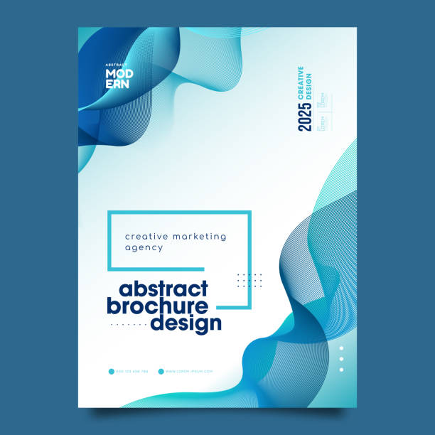 illustrations, cliparts, dessins animés et icônes de vector brochure flyer design layout waves modèle - réunion de travail