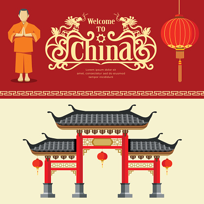 Vector Building of china design background illustrations vector