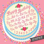 gradient free vector cake decorator icing font with birthday cake