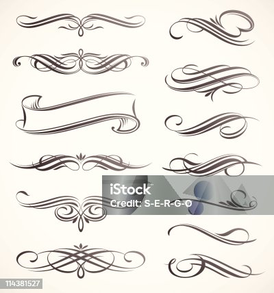 istock Vector calligraphic decorative design elements 114381527