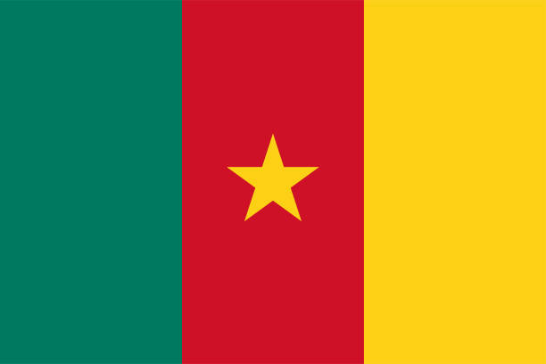 illustrazioni stock, clip art, cartoni animati e icone di tendenza di design della bandiera del camerun vettoriale - camerun