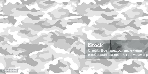 istock vector camouflage pattern for army. Arctic military camouflage 1370860866