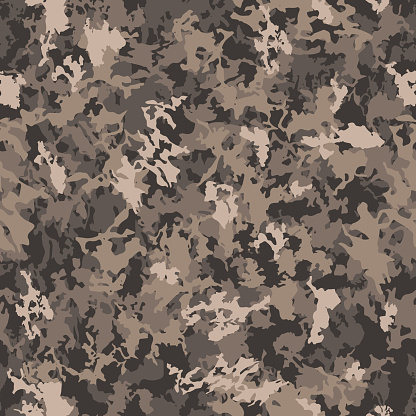 Vector camouflage seamless classic pattern. Abstract hunting military camo endless texture. Khaki green black grey brown olive modern illustration