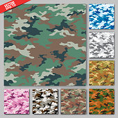 camouflage fabric pattern shape in vector format