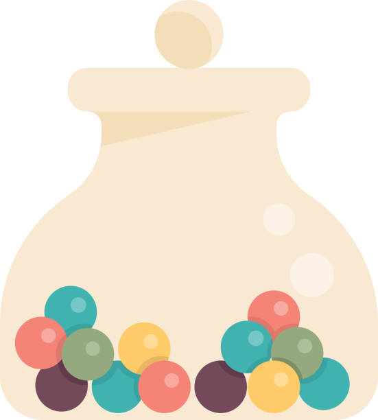 Vector Candy Jar Icon Bubble gum in a simplistic candy jar. candy jar stock illustrations