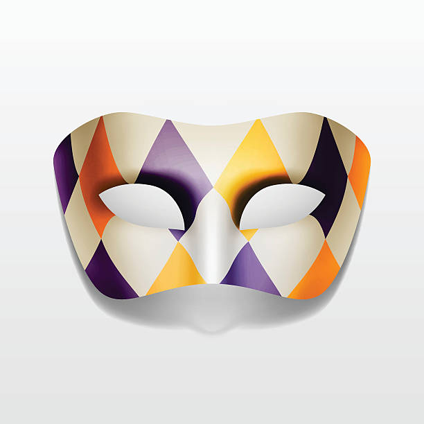 Vector Carnival Masquerade Party Mask Isolated on White Vector Carnival Masquerade Party Mask Isolated on White  harlequin stock illustrations