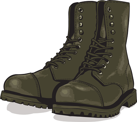 Vector Cartoon Army Boots Stock Illustration - Download Image Now - iStock