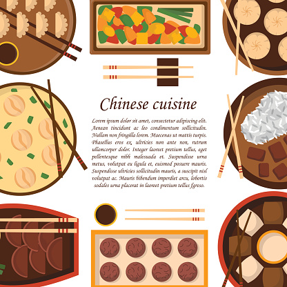 Vector Cartoon Chinese Cuisine Food Stock Illustration - Download Image ...