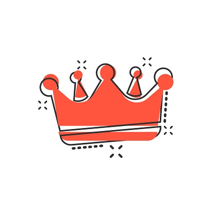 向量卡通皇冠王冠漫畫風格的圖示版稅皇冠插圖表意字元國王皇室公主業務飛濺效果概念向量圖形及更多公主圖片 Istock