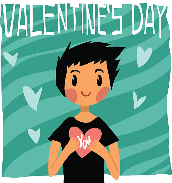 Vector cartoon Happy valentine's day. vector art illustration