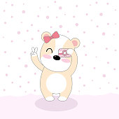 Vector celebratioin of cute dog with rose and camera. eps 10 vector