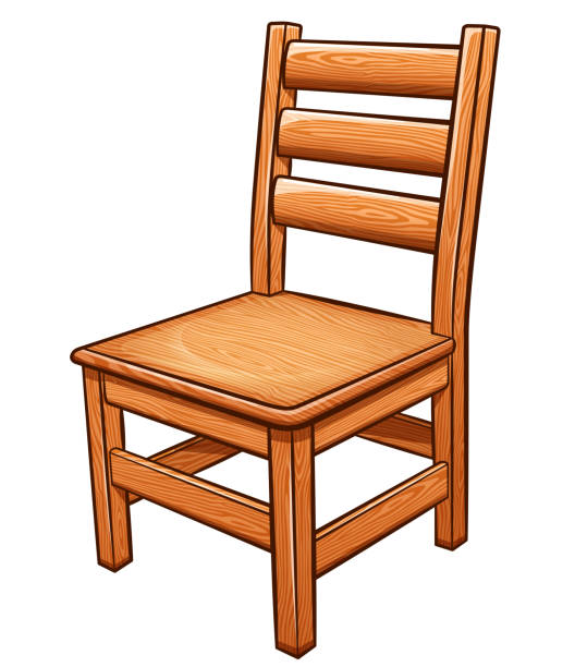白の背景にベクトル椅子 - 木製　椅子点のイラスト素材／クリップアート素材／マンガ素材／アイコン素材