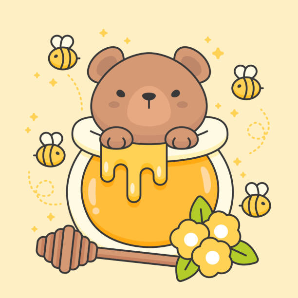 Bear Eating Honey Illustrations, Royalty-Free Vector Graphics & Clip ...